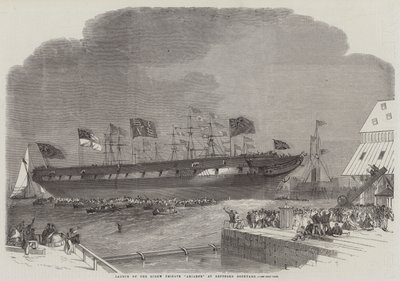 Launch of the Screw Frigate Ariadne at Deptford Dockyard by Edwin Weedon